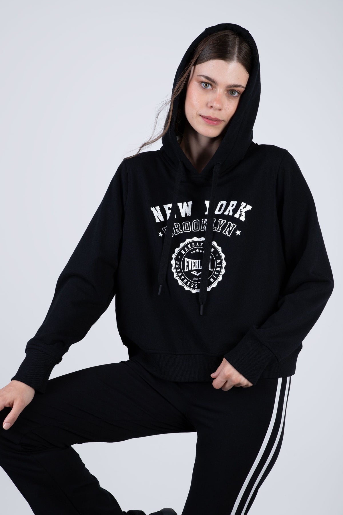 Poleron Hood Cranberry Negro Everlast