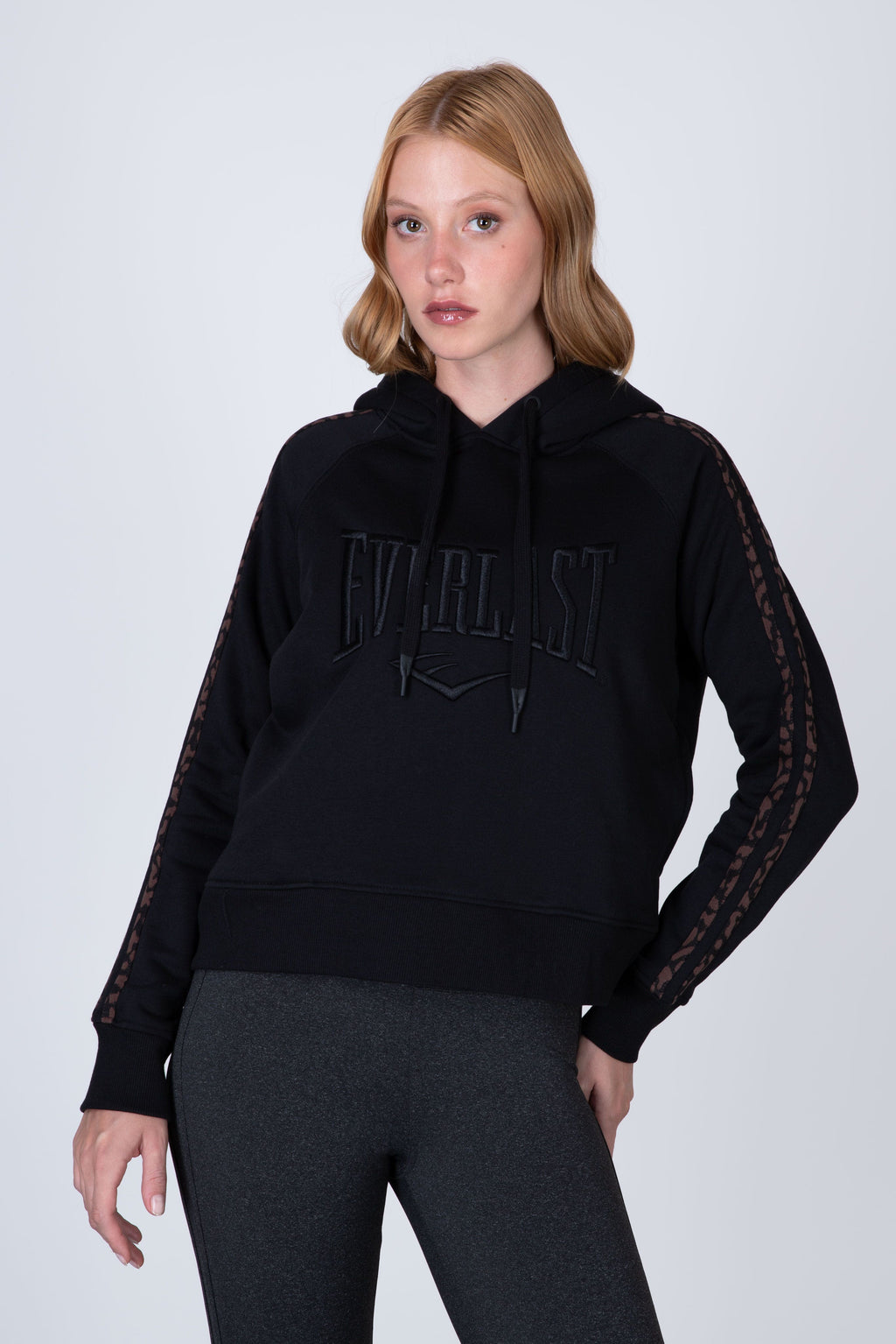 Poleron Hood Alba Negro Everlast