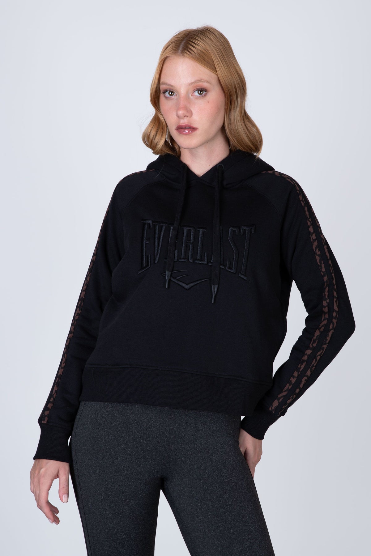 Poleron Hood Alba Negro Everlast
