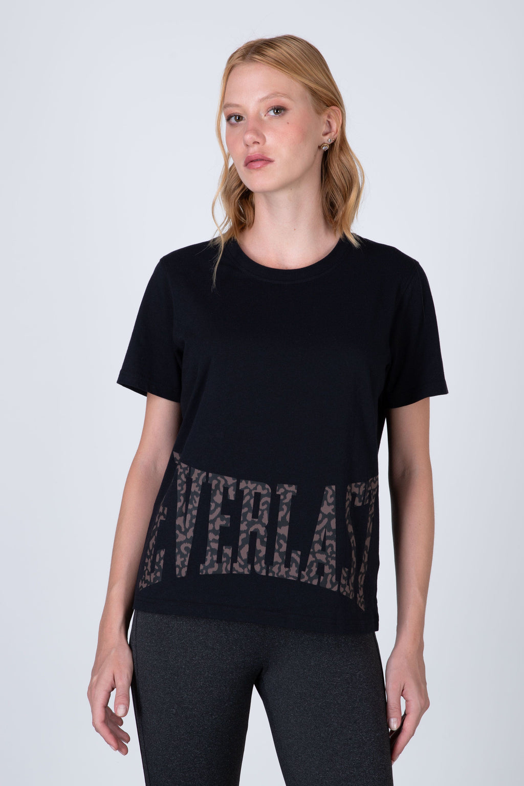 Polera Manga Corta Alba Negro Everlast