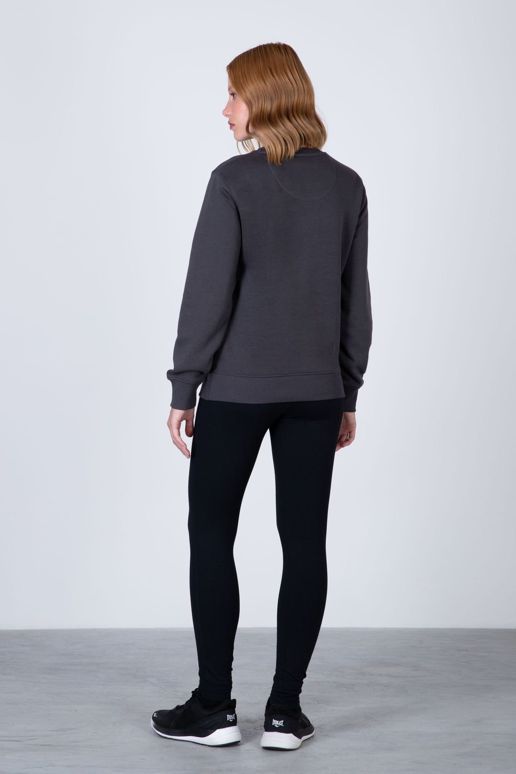Poleron Crew Neck Aqua Gris Oscuro Everlast