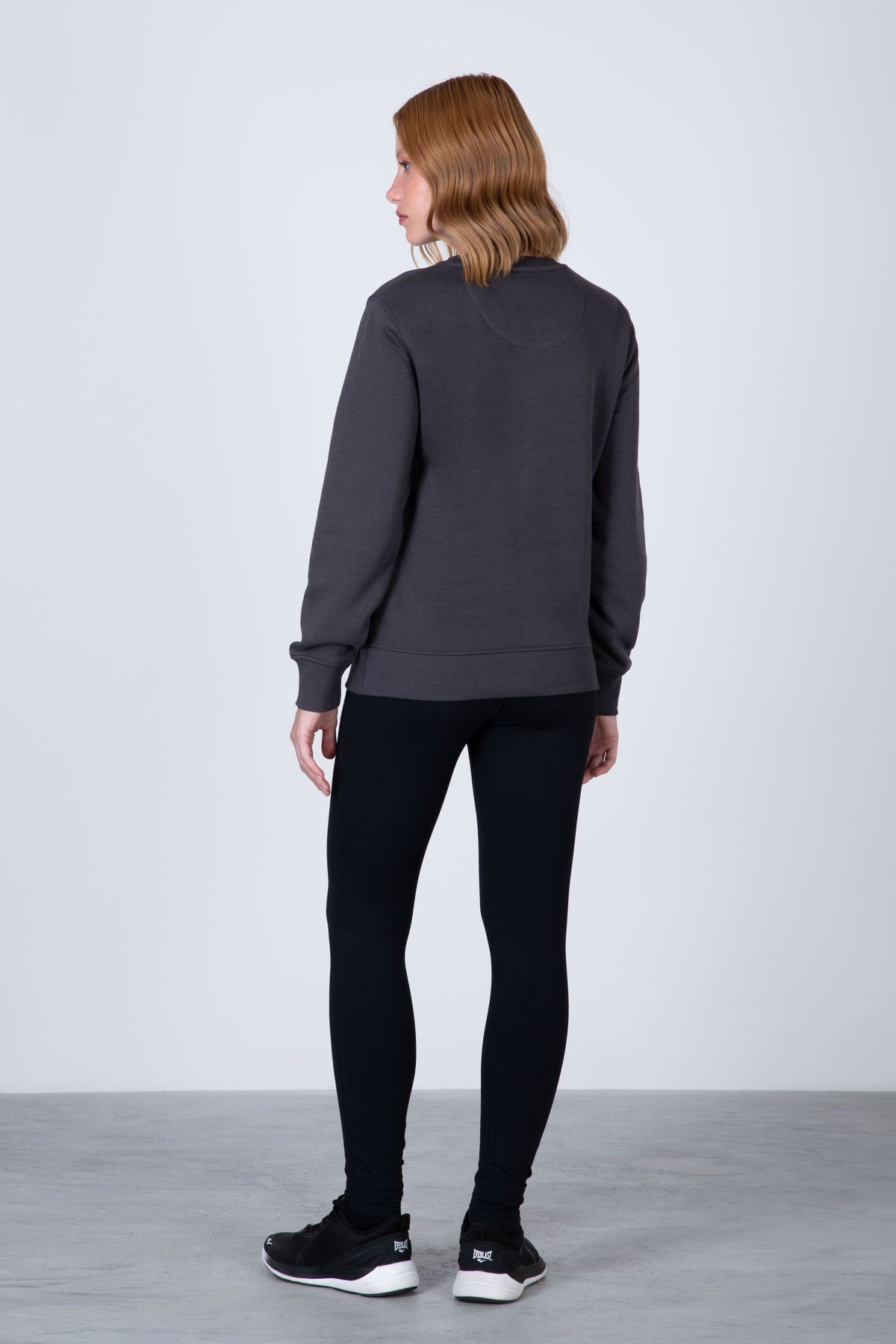 Poleron Crew Neck Aqua Gris Oscuro Everlast