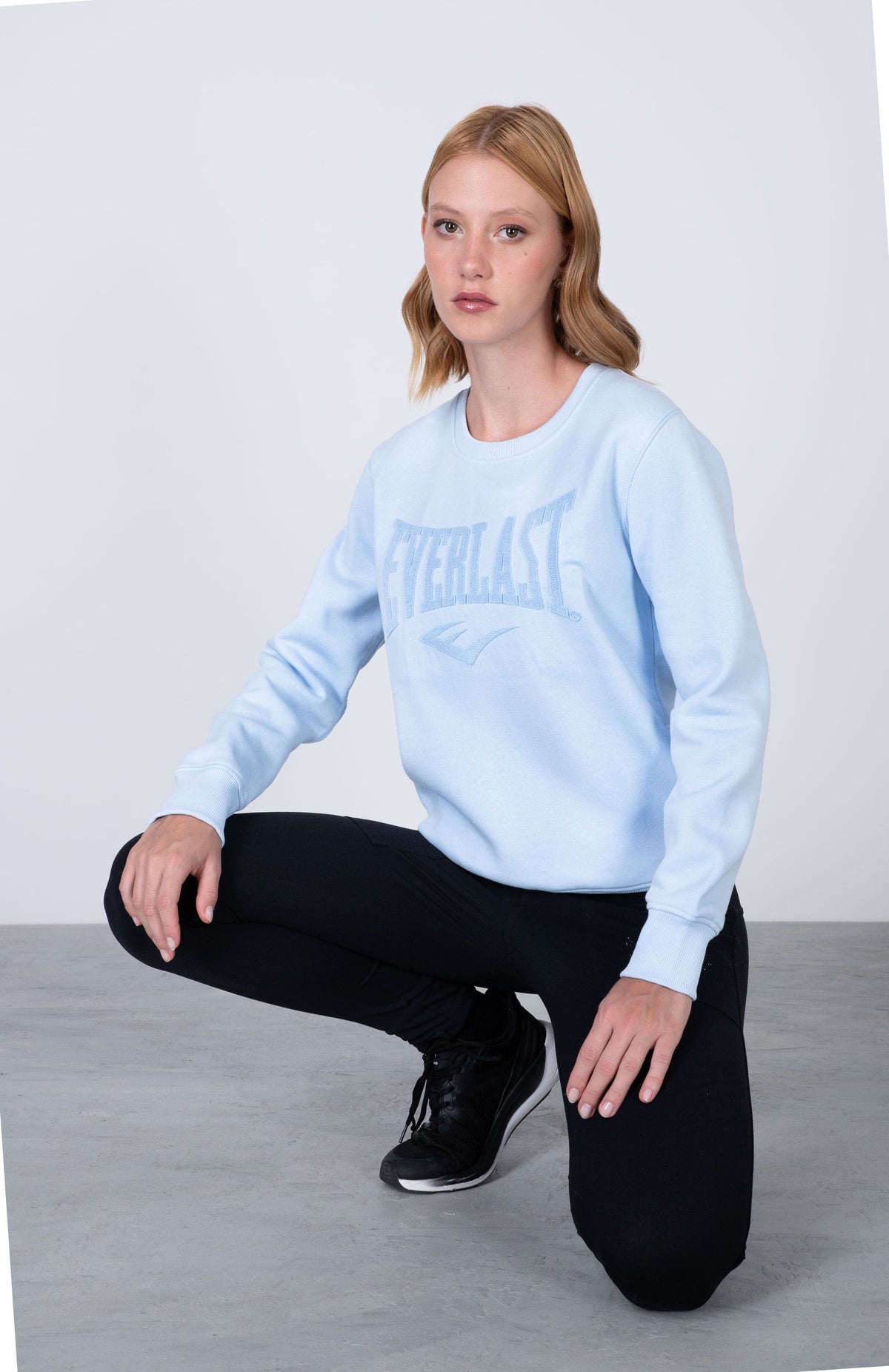 Poleron Crew Neck Aqua Celeste Everlast