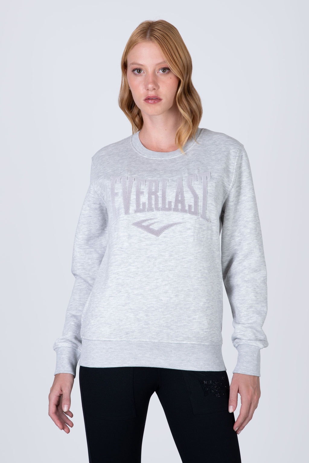 Poleron Crew Neck Aqua Gris Everlast