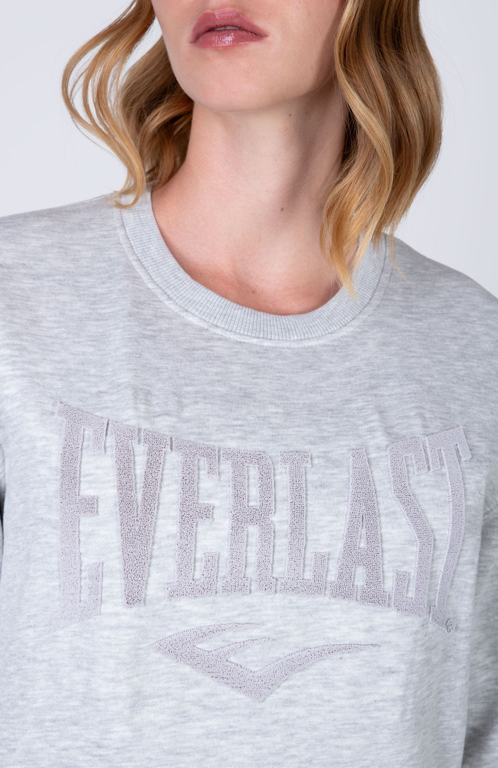 Poleron Crew Neck Aqua Gris Everlast