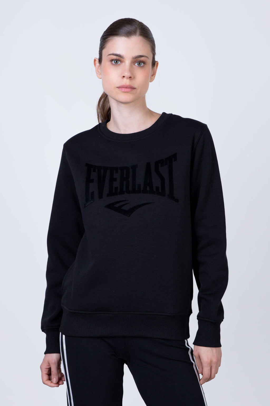 Poleron Crew Neck Aqua Negro Everlast
