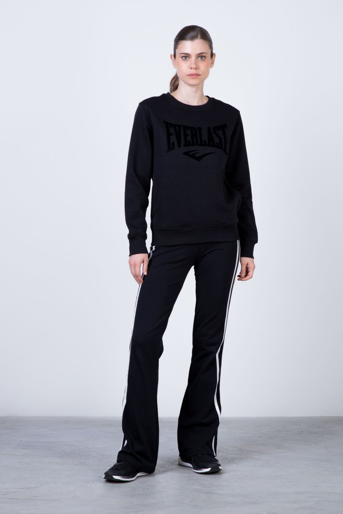 Poleron Crew Neck Aqua Negro Everlast