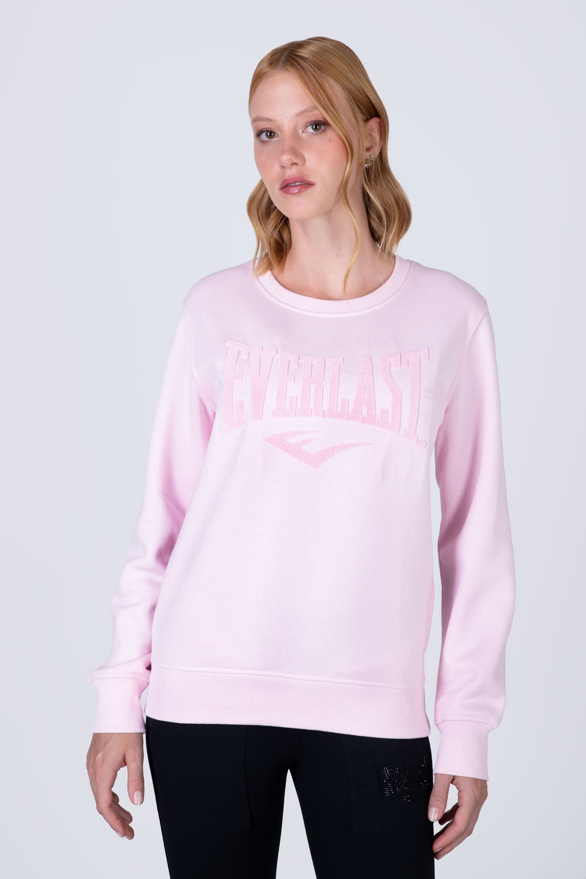 Poleron Crew Neck Aqua Rosado Everlast
