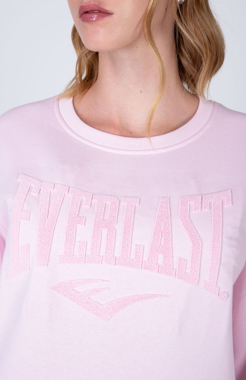 Poleron Crew Neck Aqua Rosado Everlast