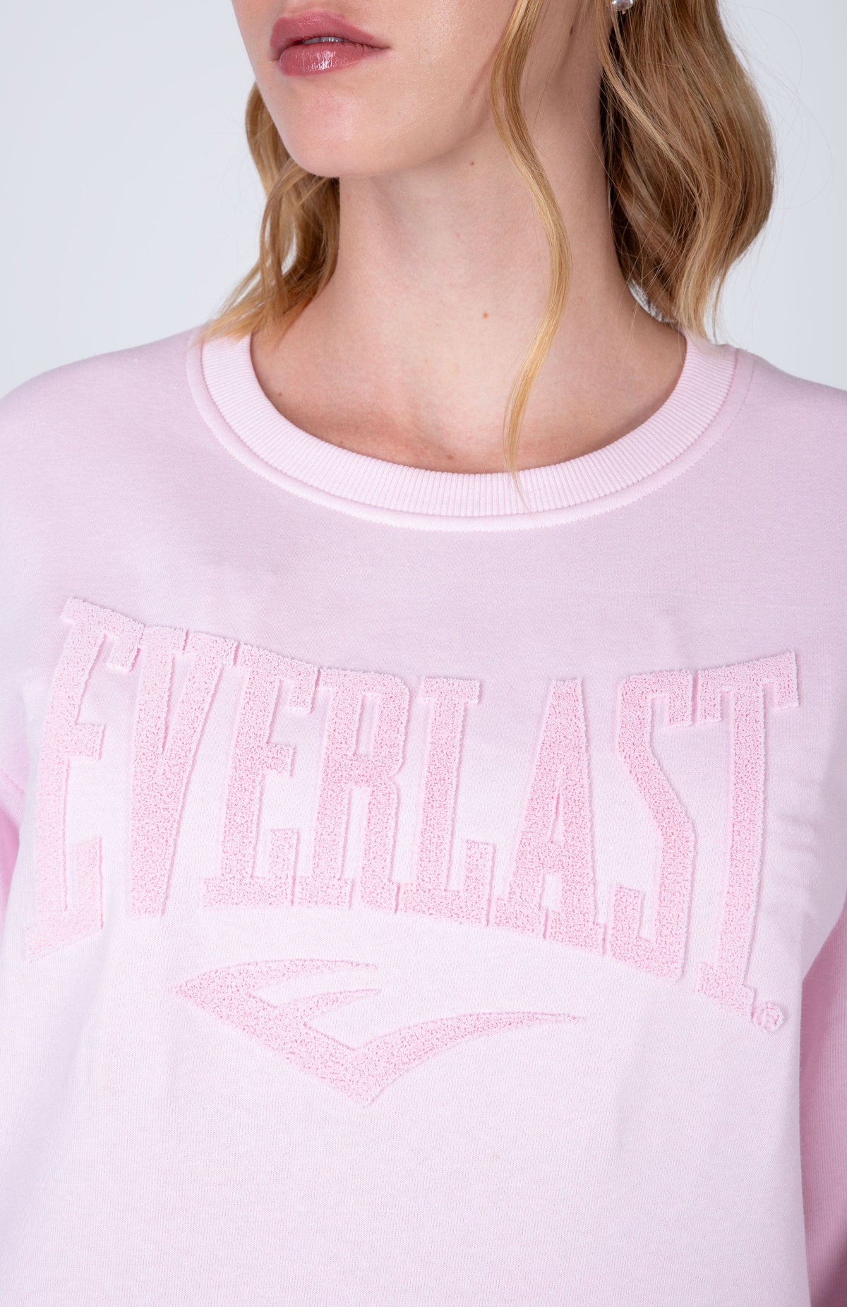 Poleron Crew Neck Aqua Rosado Everlast
