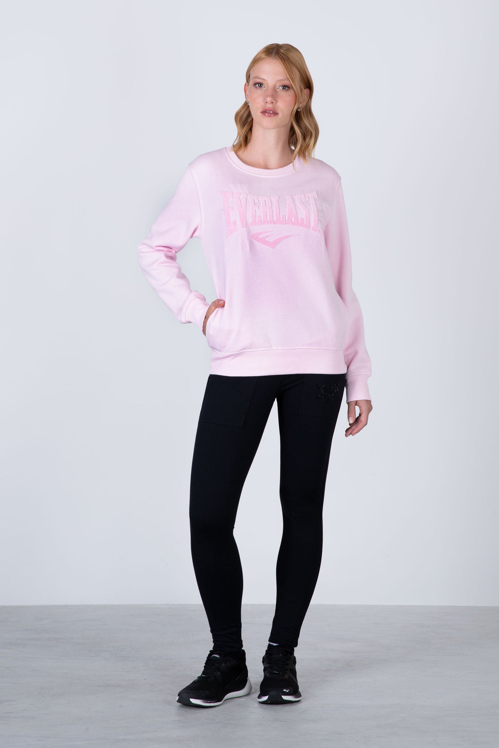 Poleron Crew Neck Aqua Rosado Everlast