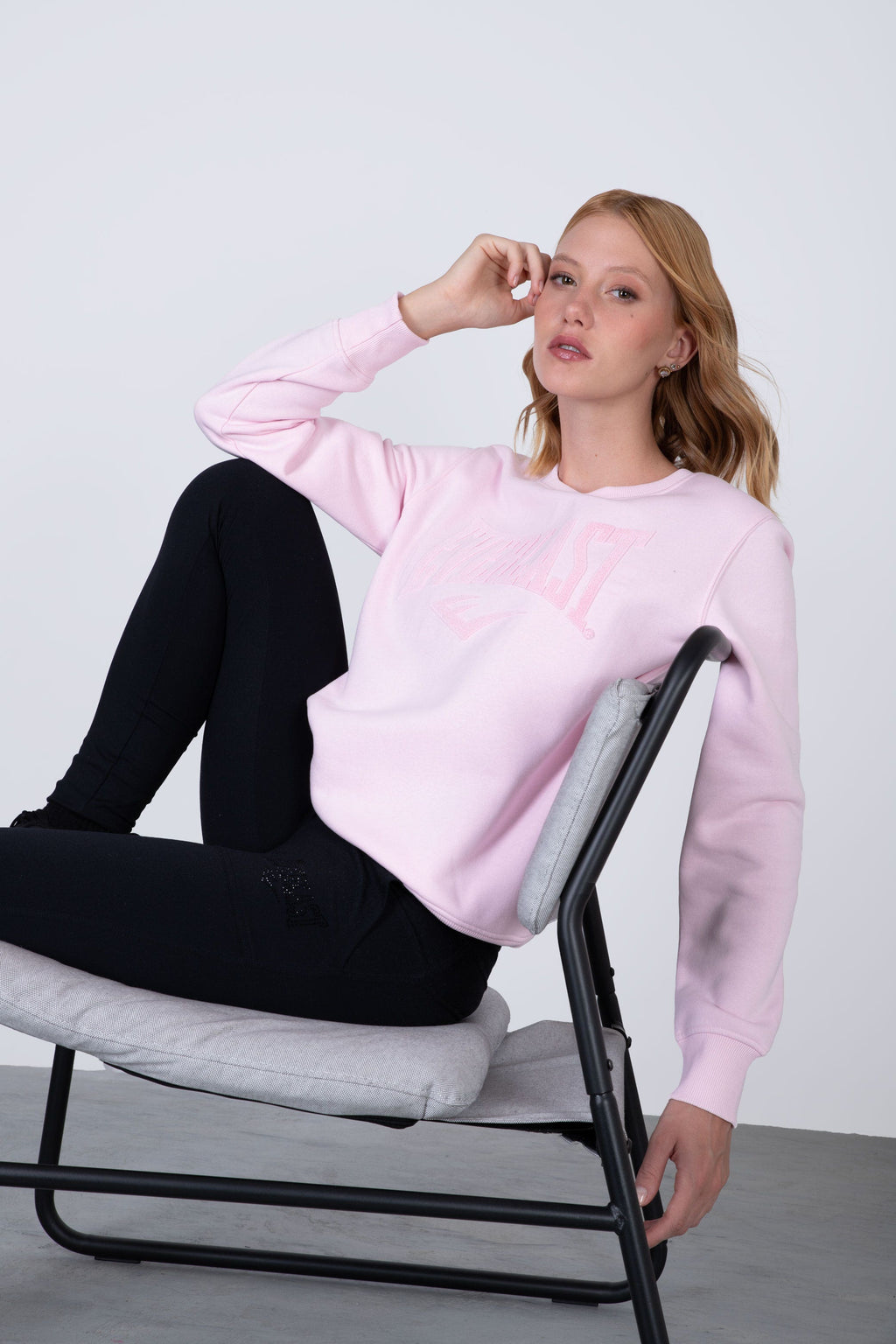 Poleron Crew Neck Aqua Rosado Everlast