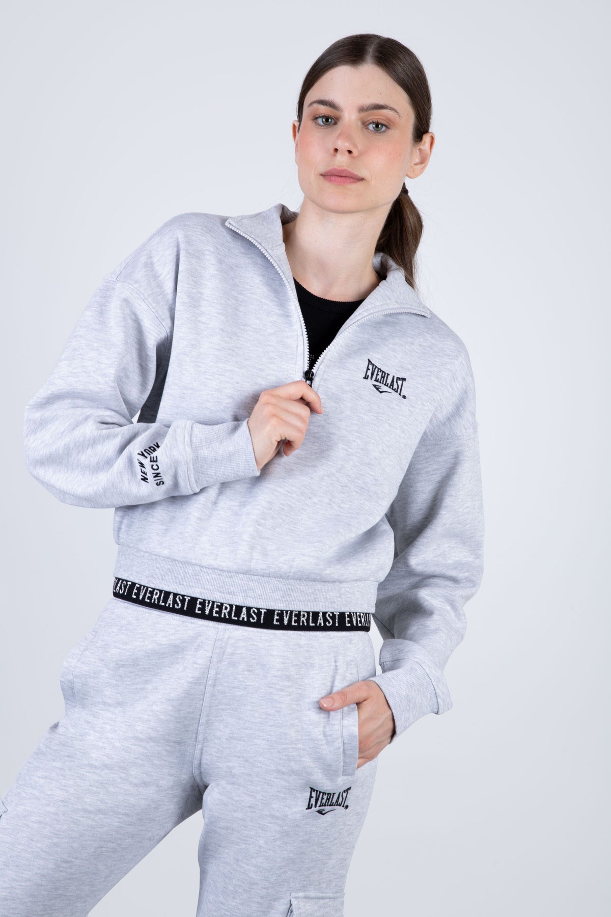 Poleron Half Zip Fresh Gris Everlast
