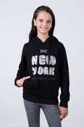 Poleron Hood Cloud Niña Negro Everlast