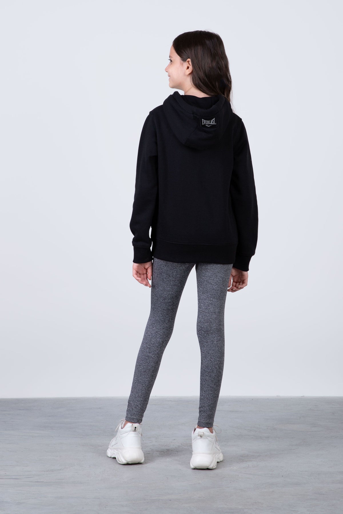 Poleron Hood Cloud Niña Negro Everlast