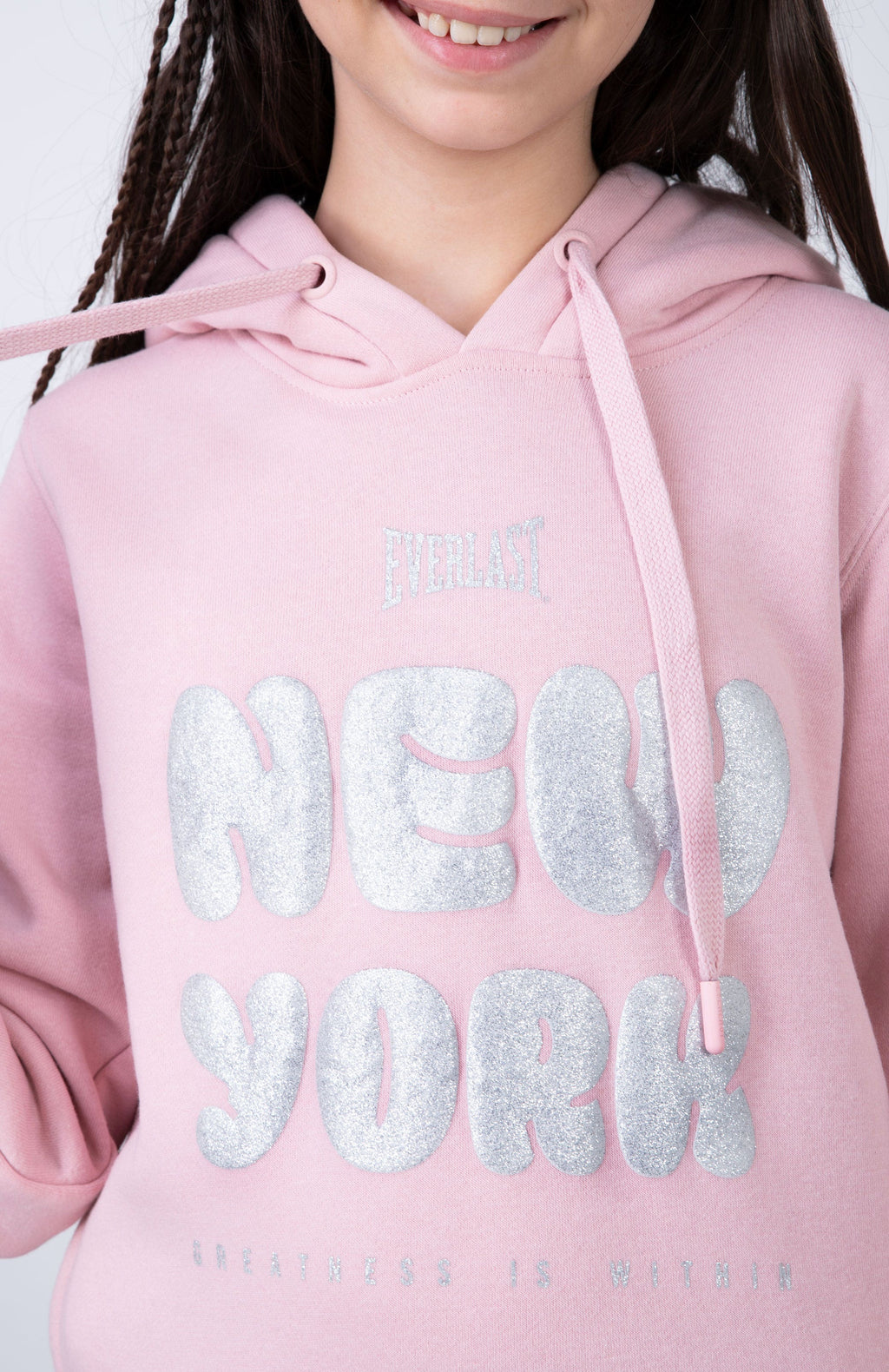 Poleron Hood Cloud Niña Rosado Everlast