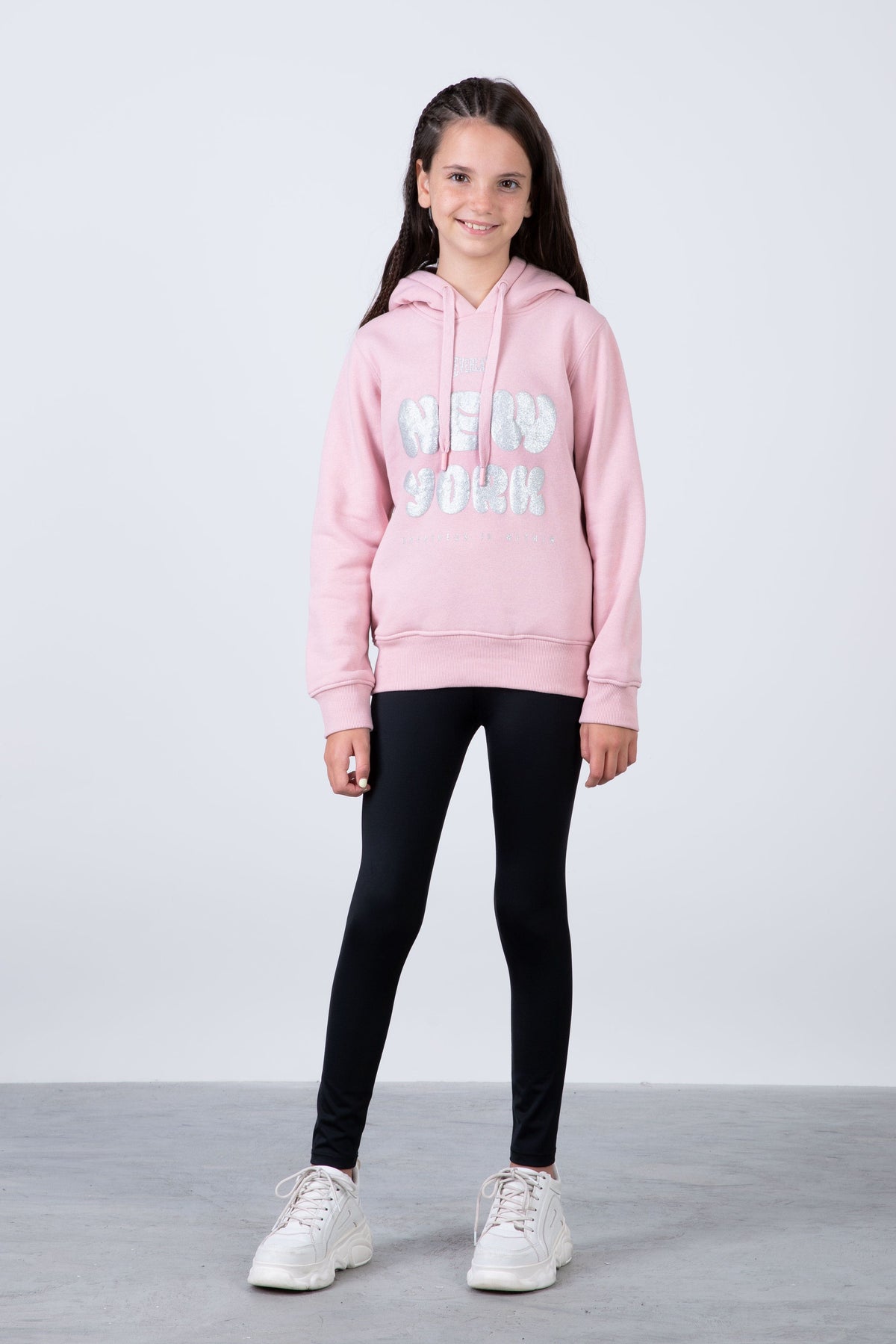Poleron Hood Cloud Niña Rosado Everlast