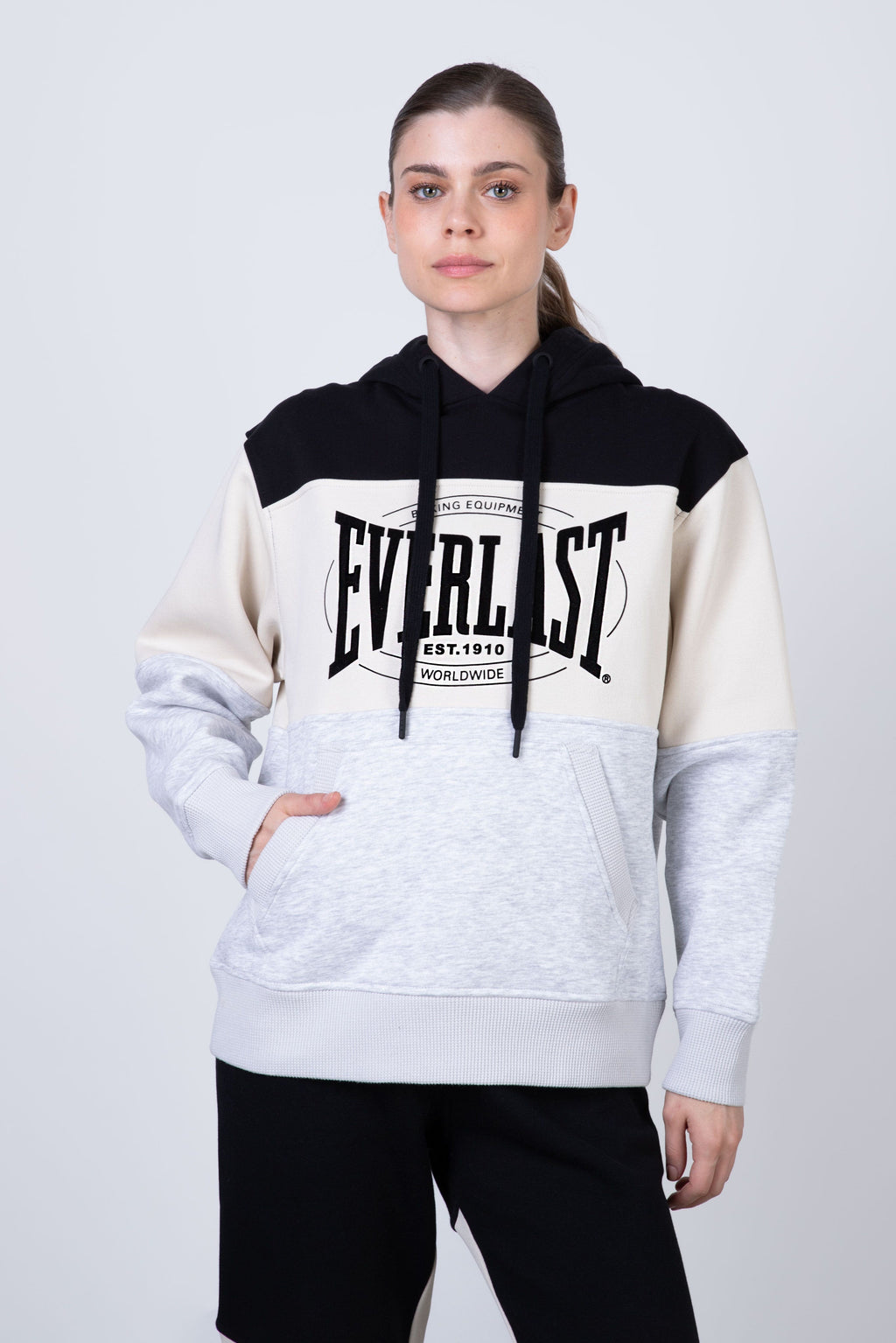 Poleron Hood Active Gris Everlast