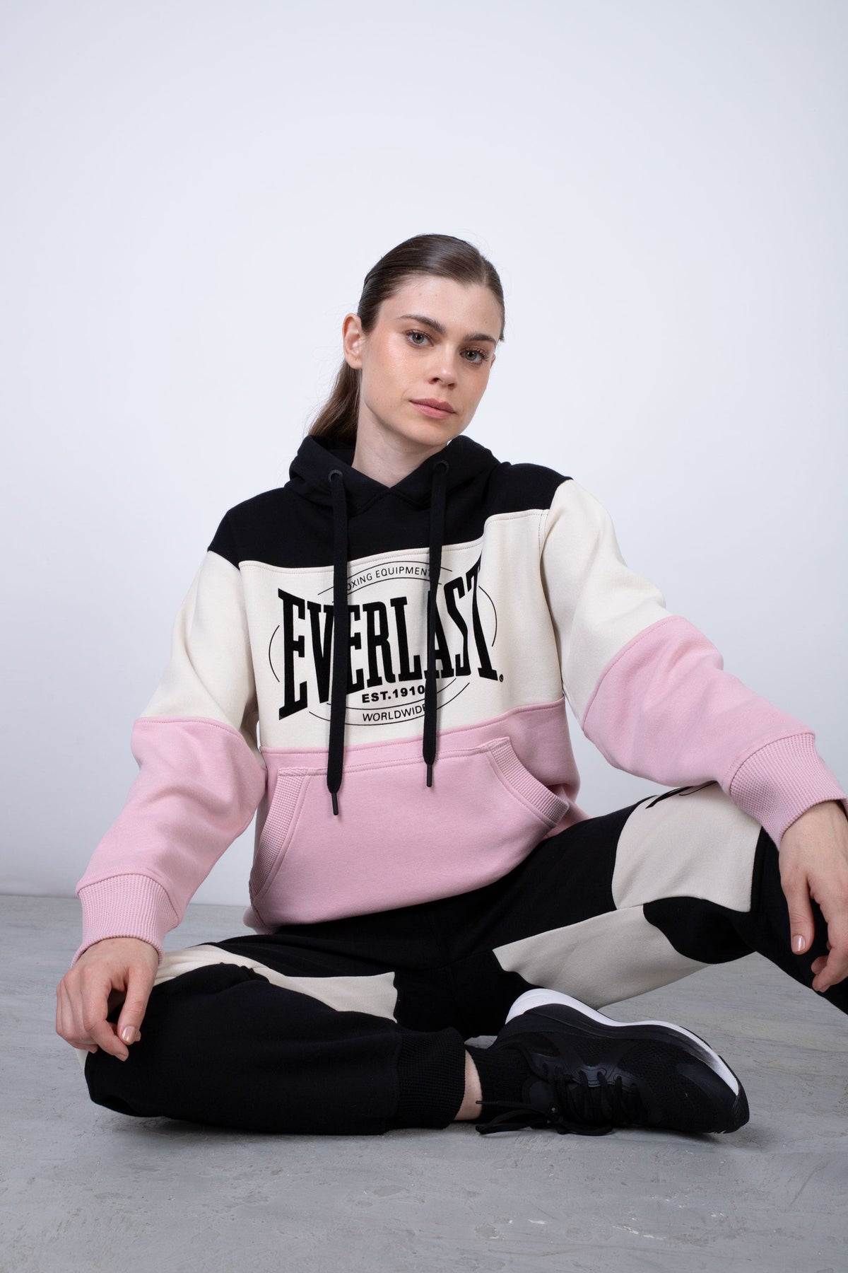 Poleron Hood Active Rosado Everlast