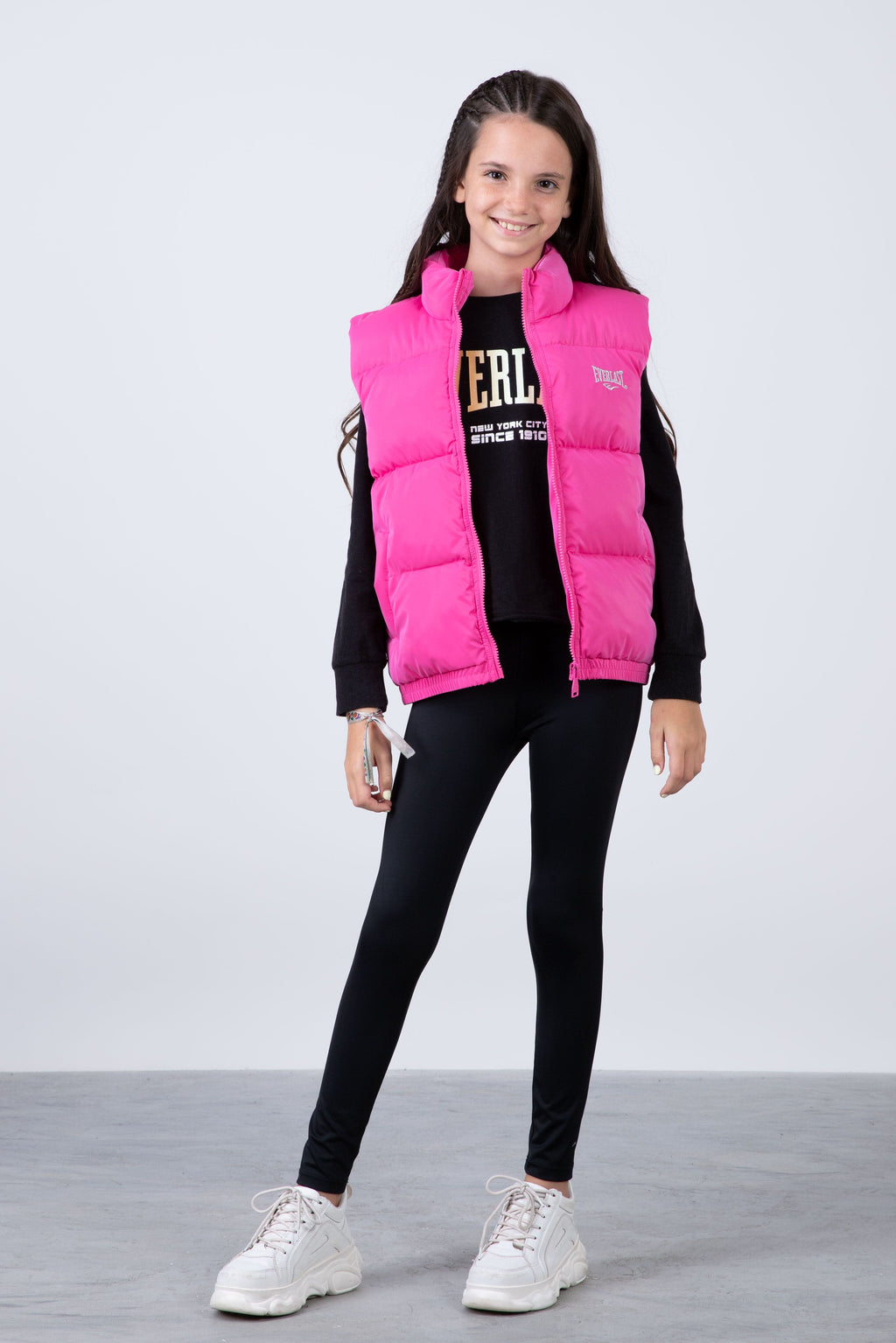 Parka Vest Flash Niña Rosado Everlast