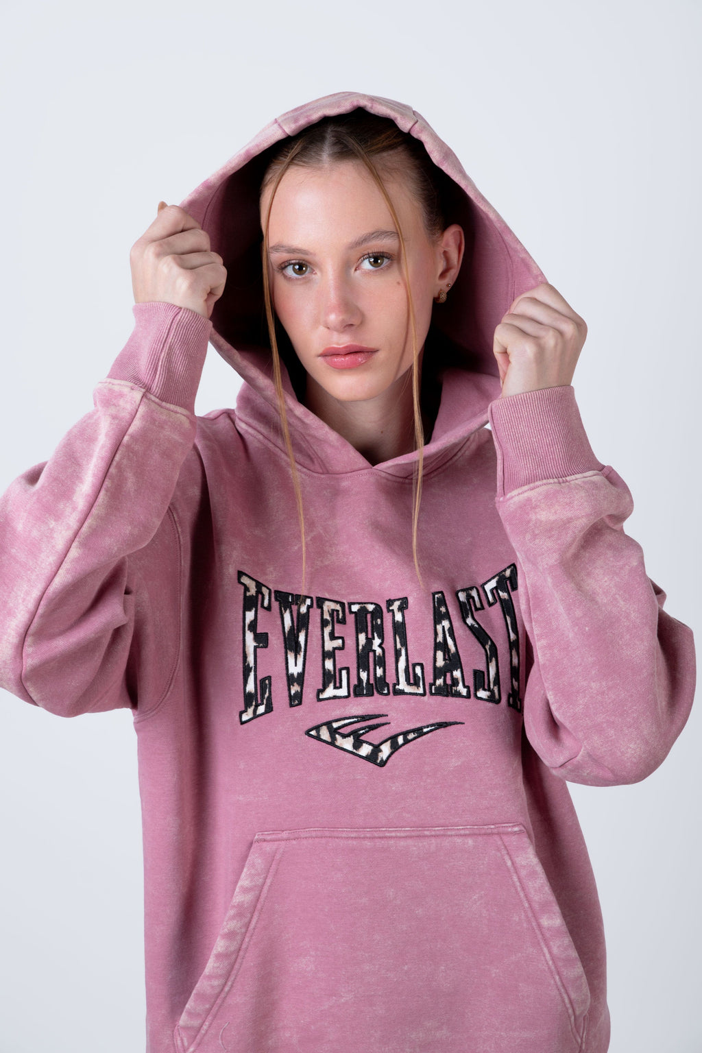 Poleron Hood French Rosado Everlast