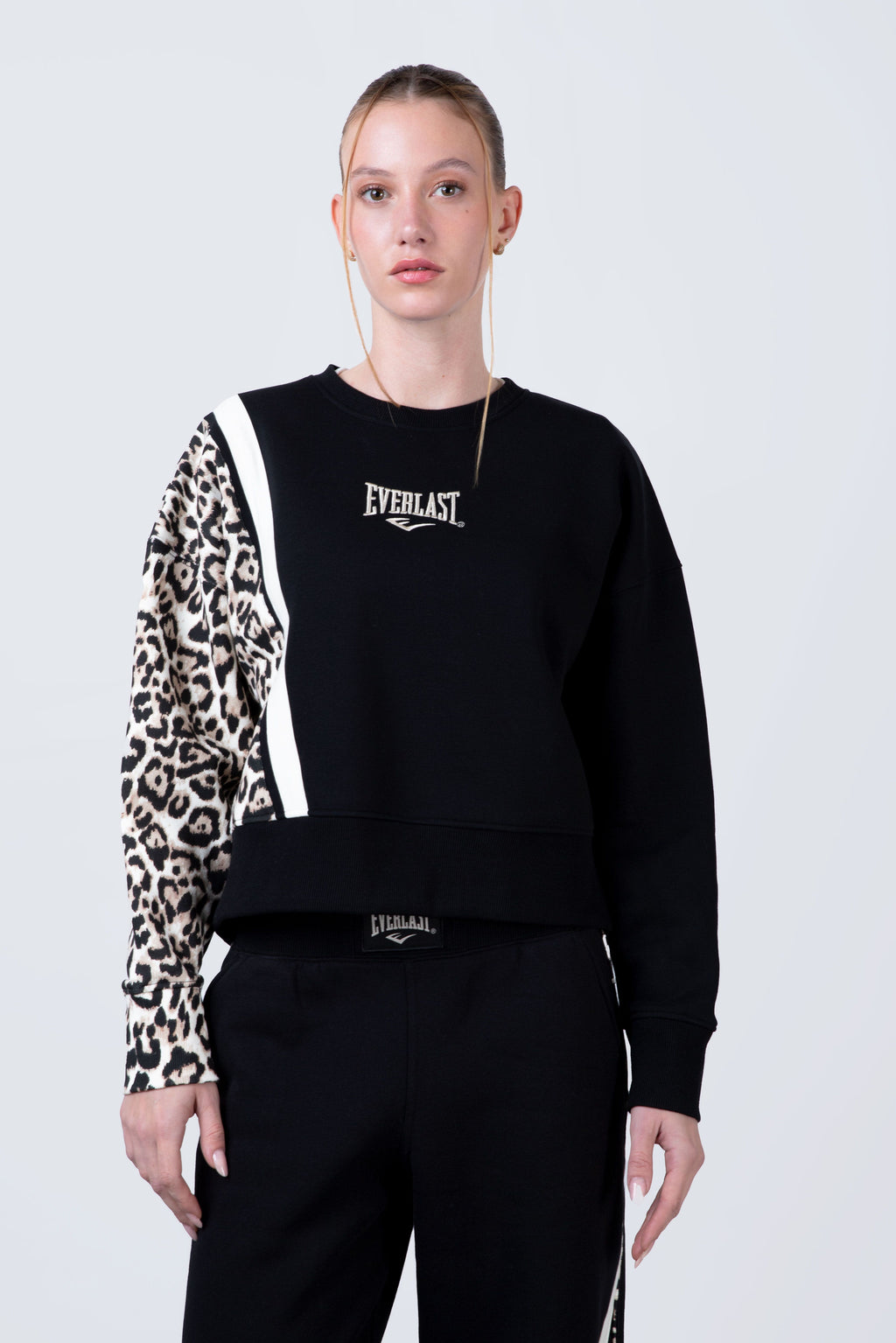 Poleron Crew Neck Tiger Negro Everlast