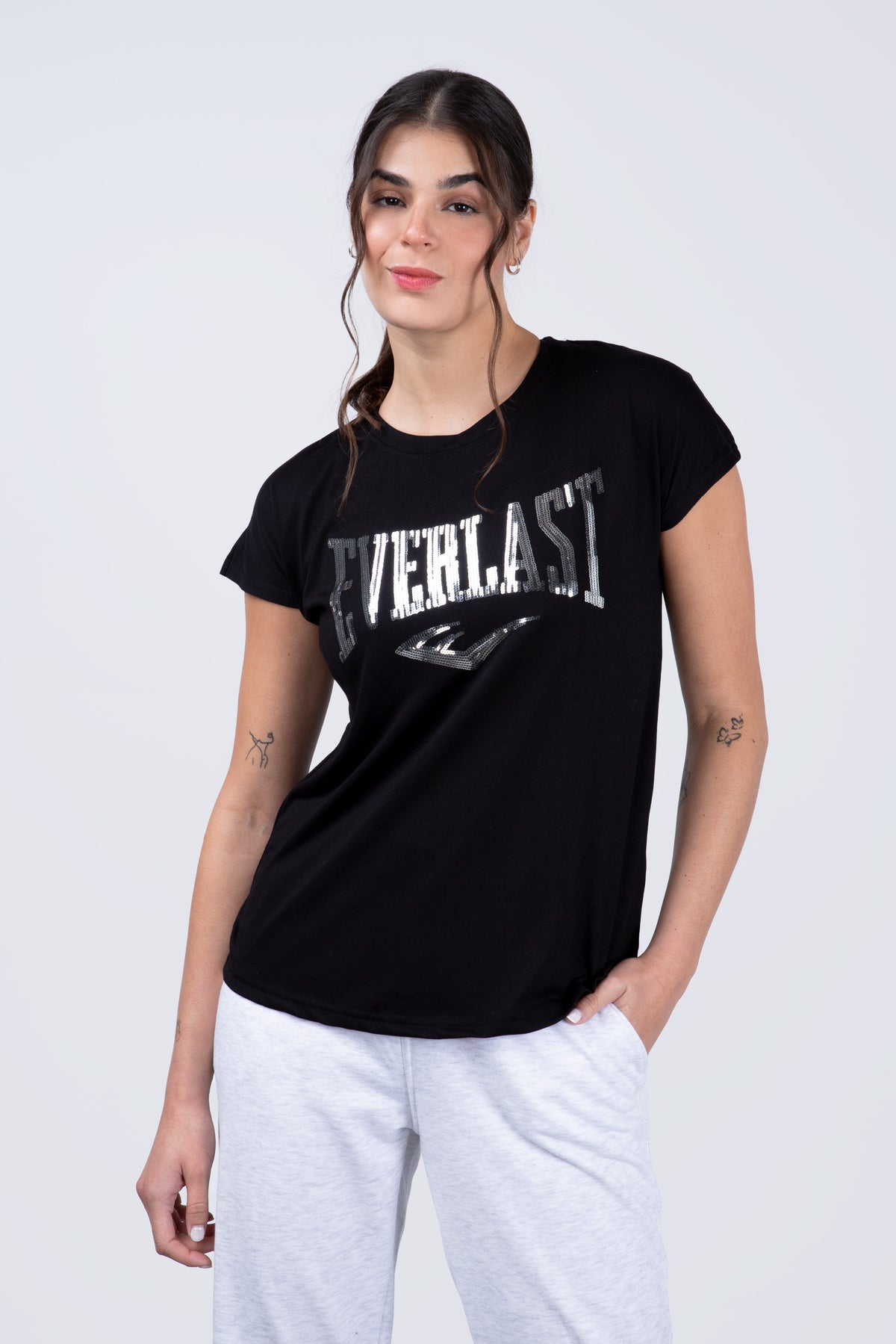 Polera Manga Corta Garden Negro