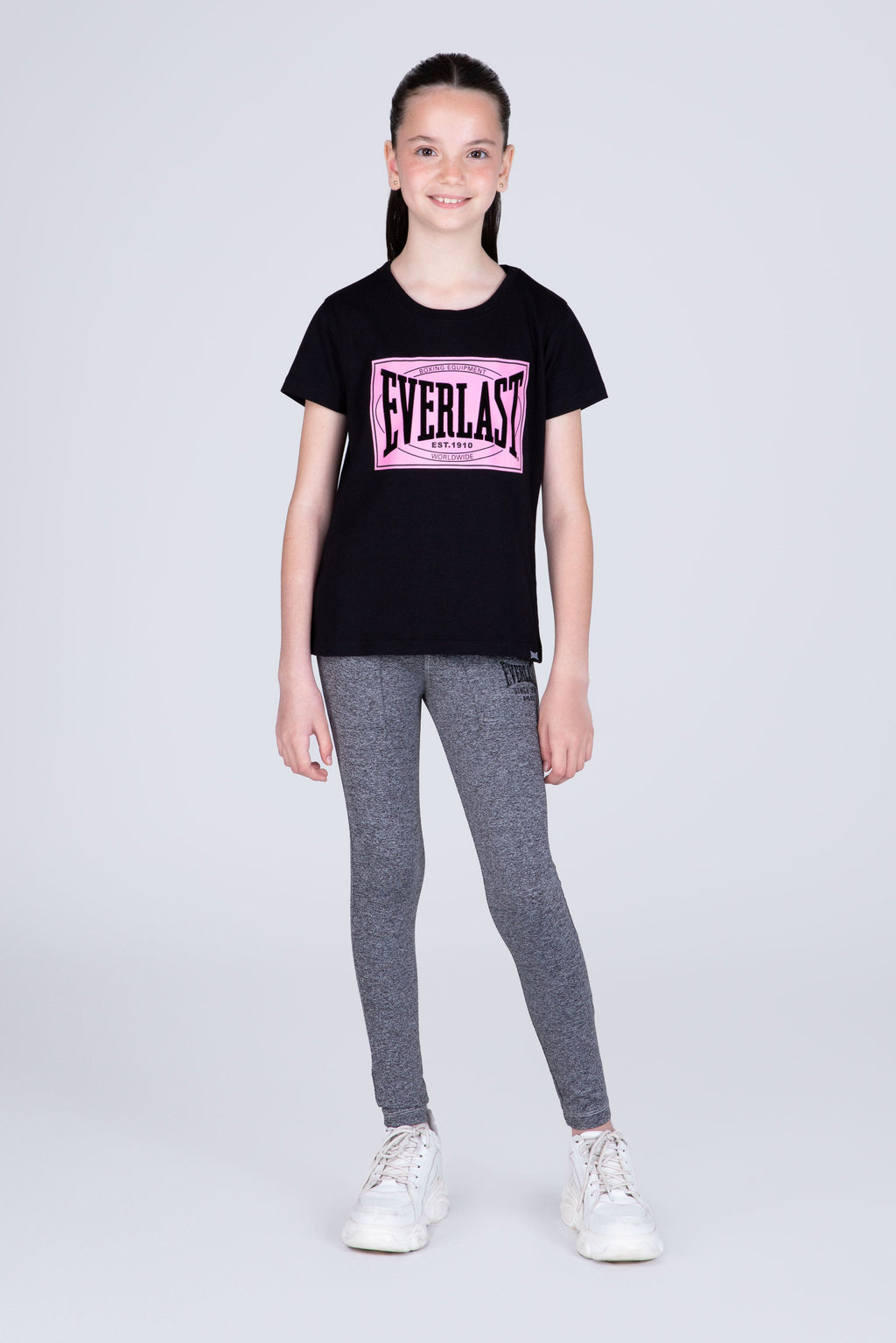 Polera Manga Corta Select Niña Negro Everlast