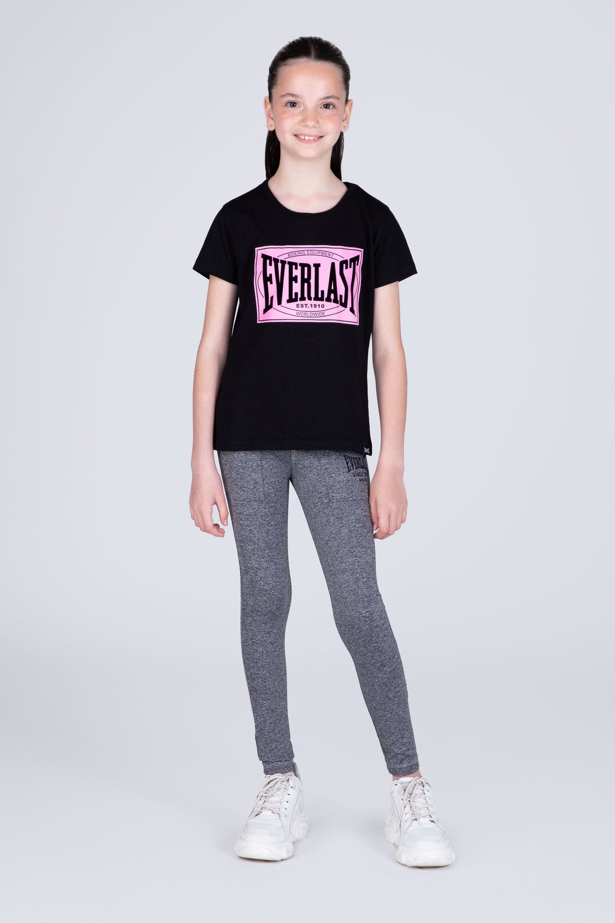 Polera Manga Corta Select Niña Negro Everlast