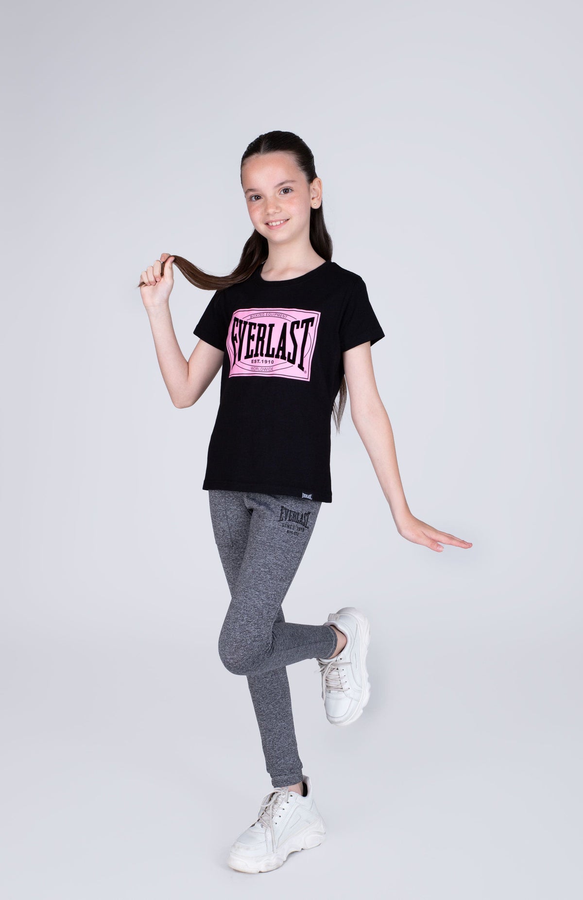 Polera Manga Corta Select Niña Negro Everlast