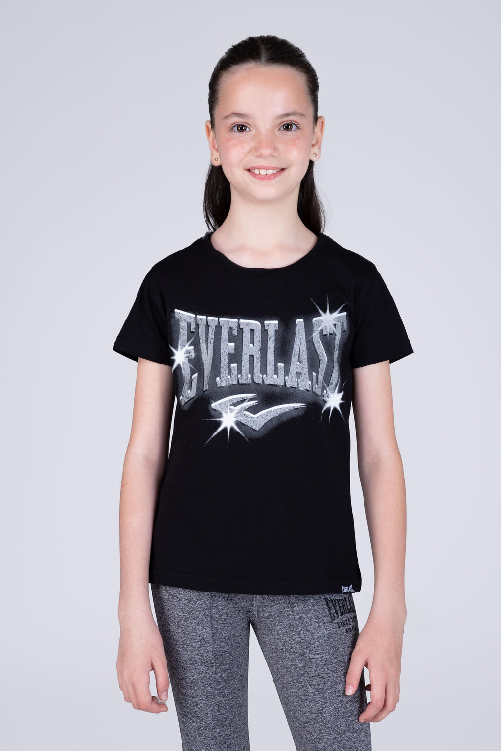 Polera Manga Corta Assist Niña Negro Everlast