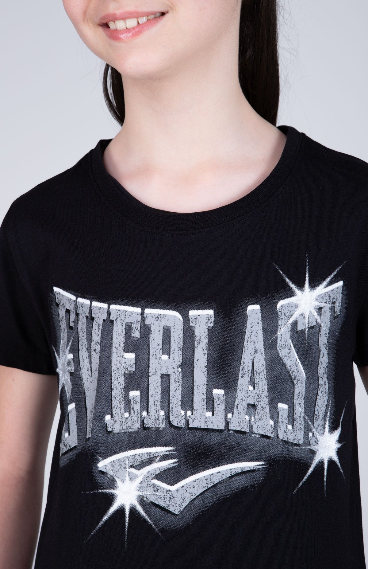 Polera Manga Corta Assist Niña Negro Everlast