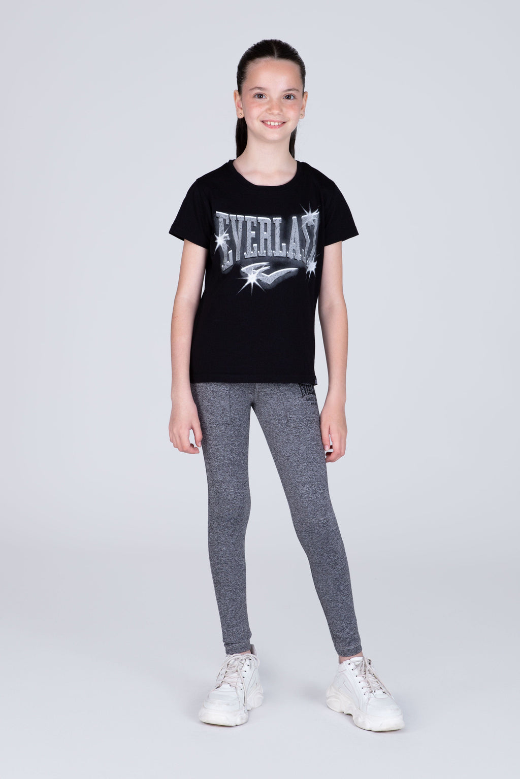 Polera Manga Corta Assist Niña Negro Everlast