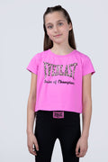 Polera Manga Corta Print Niña Rosado