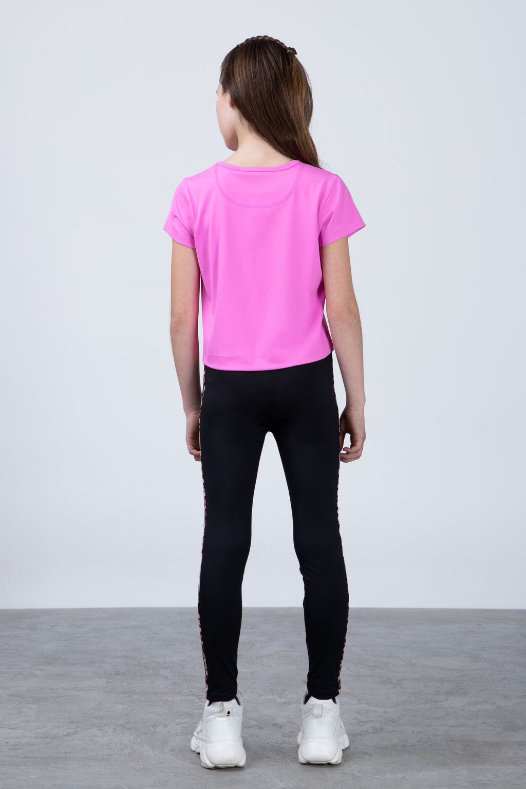 Polera Manga Corta Print Niña Rosado