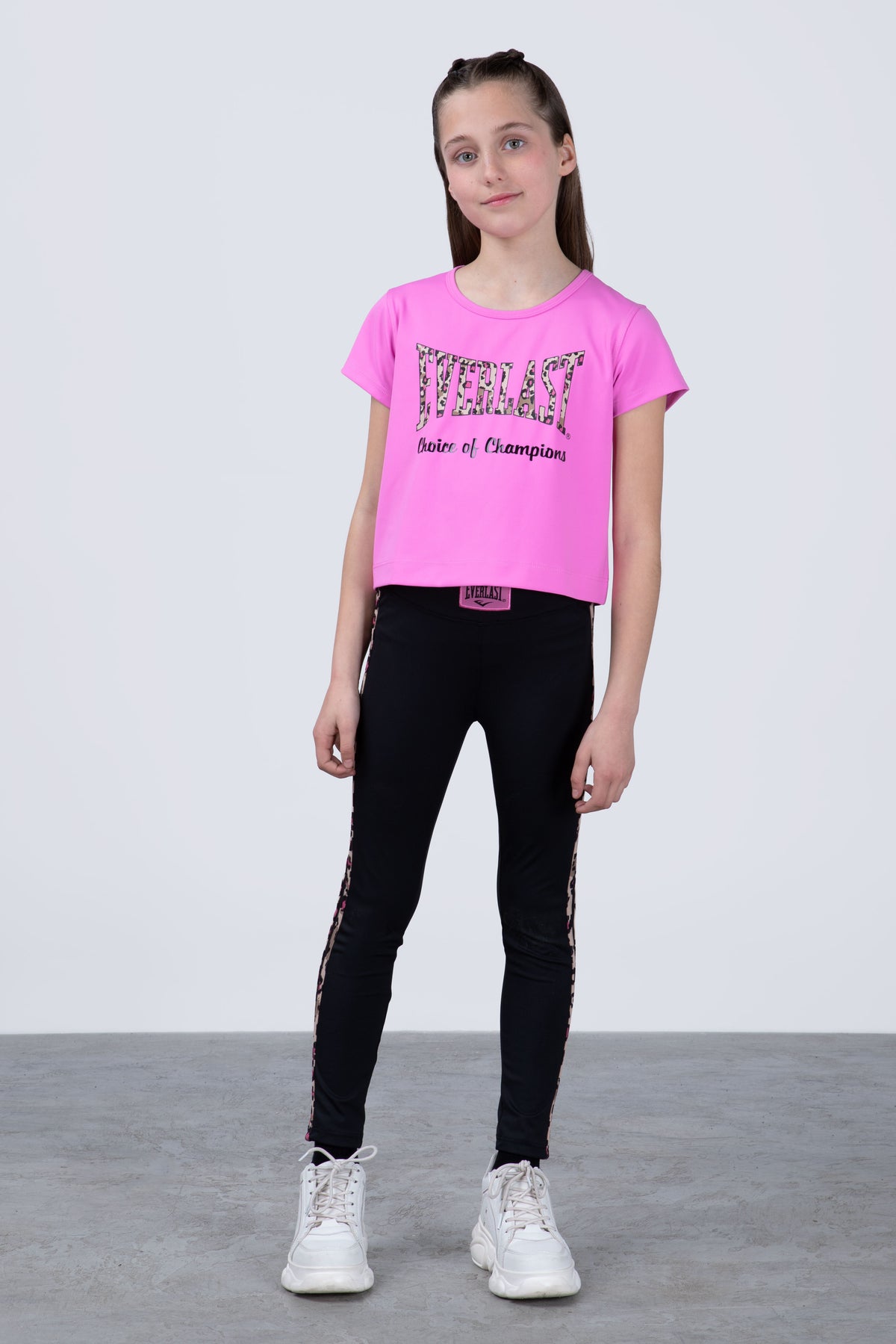 Polera Manga Corta Print Niña Rosado