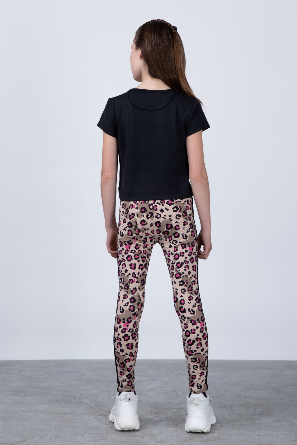 Polera Manga Corta Print Niña Negro
