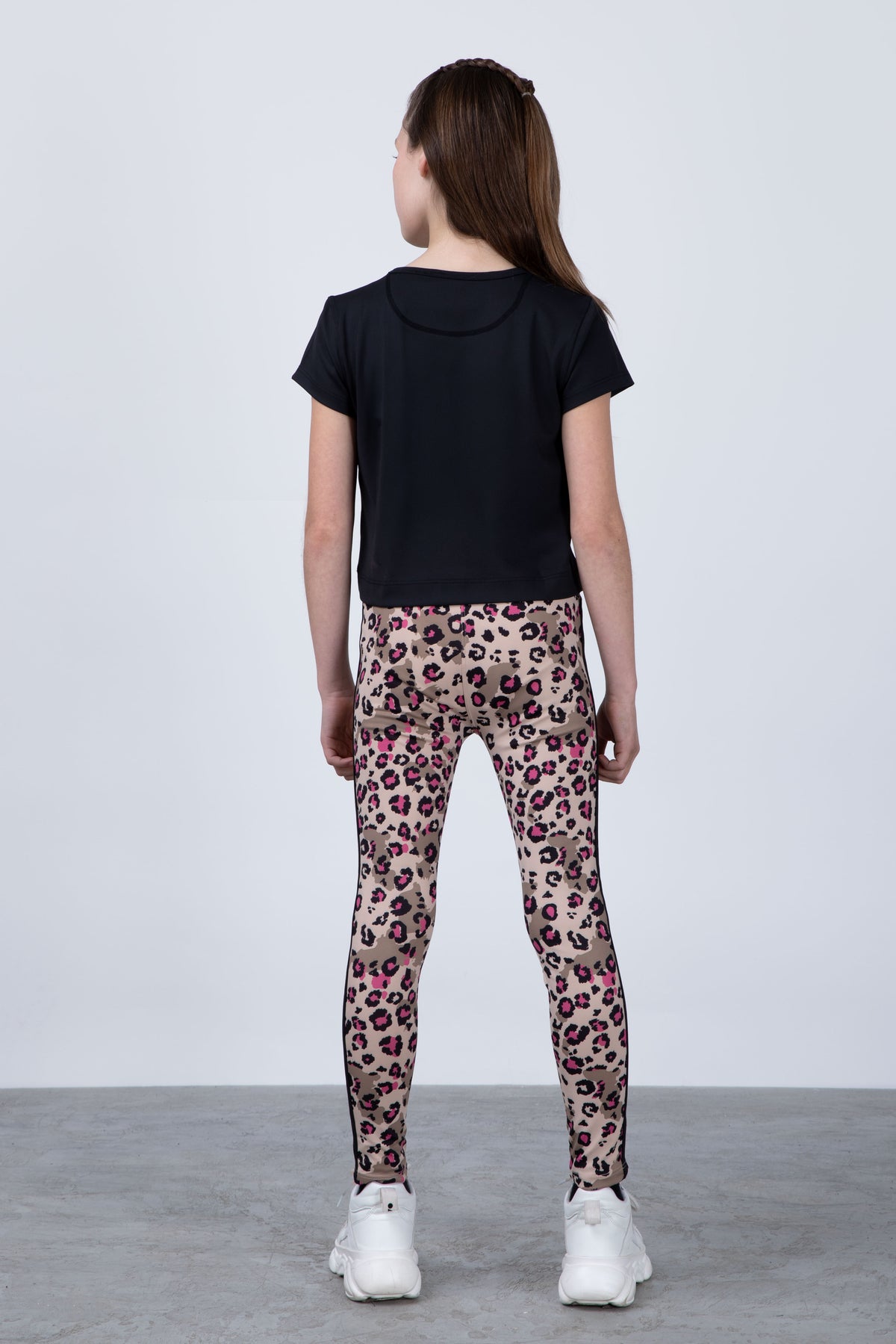 Polera Manga Corta Print Niña Negro