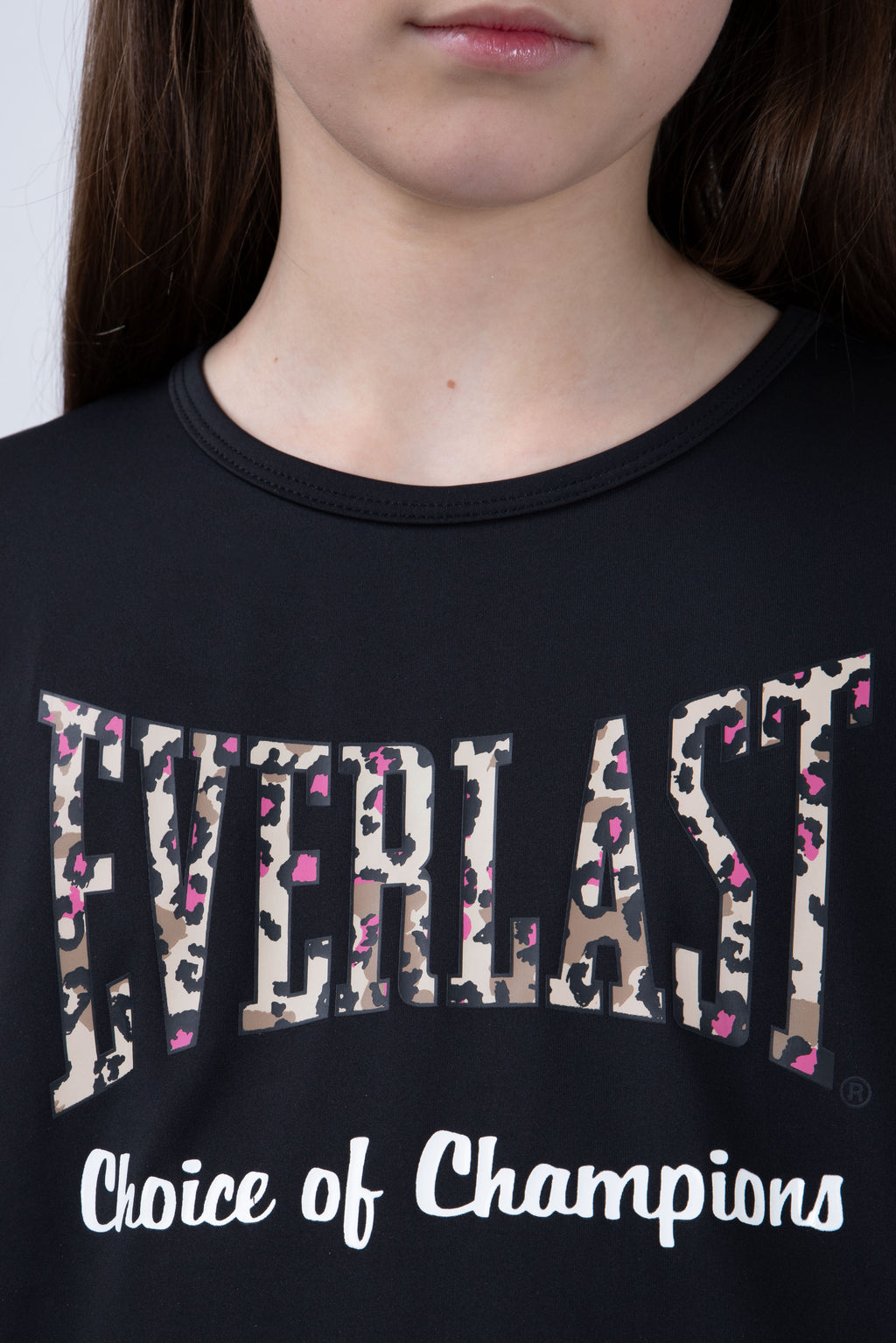 Polera Manga Corta Print Niña Negro