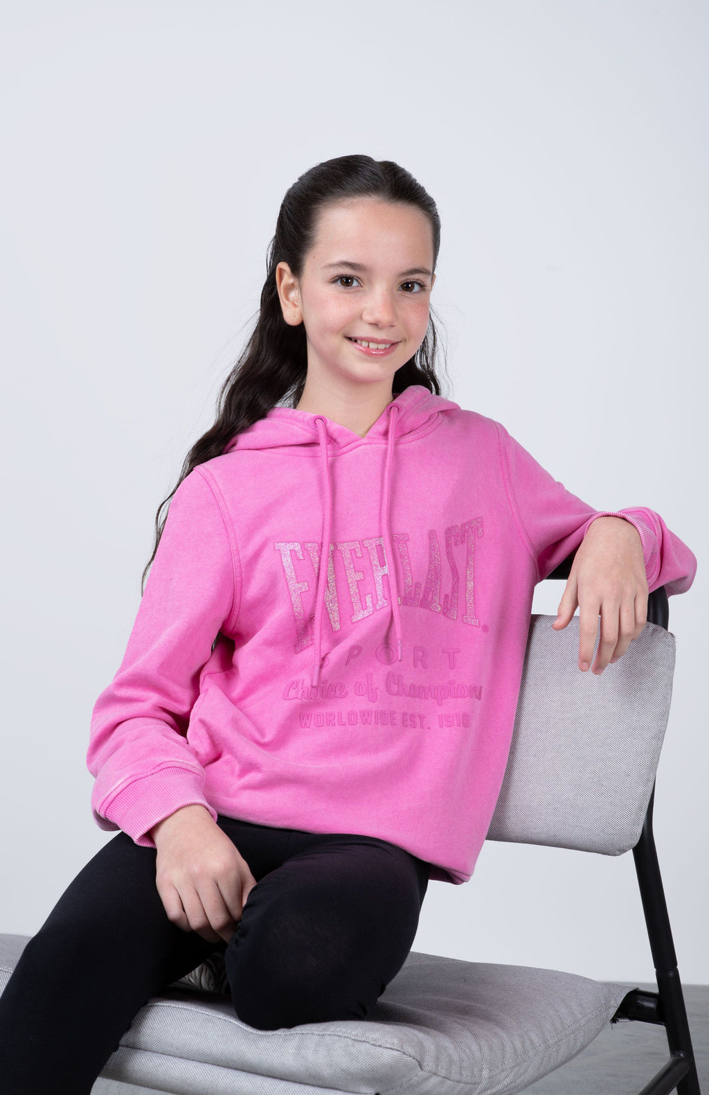 Poleron Hood Classic Niña Rosado
