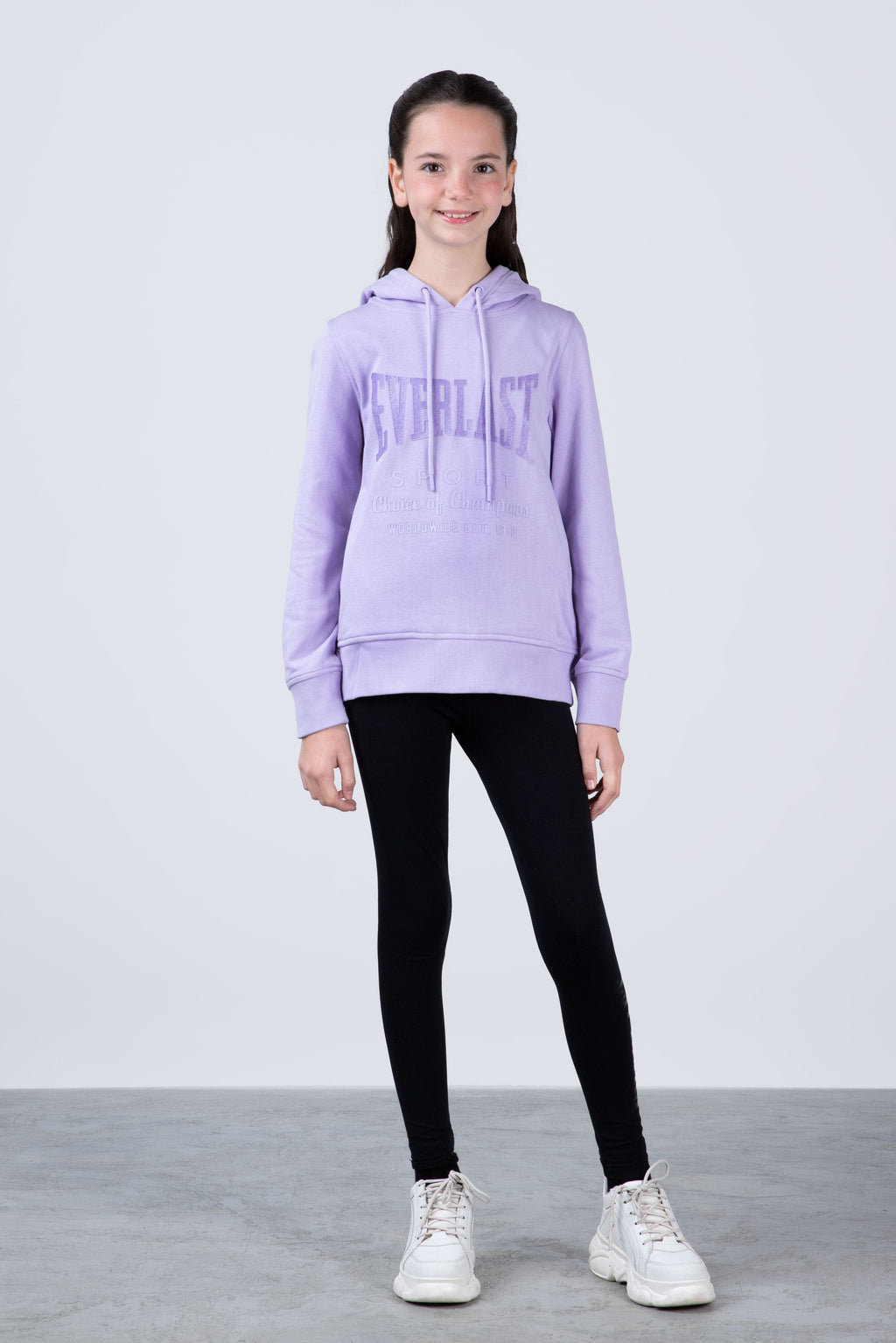 Poleron Hood Classic Niña Morado