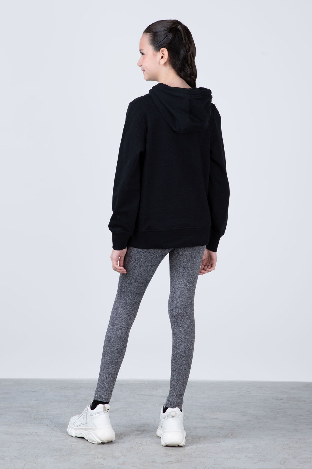 Poleron Hood Classic Niña Negro