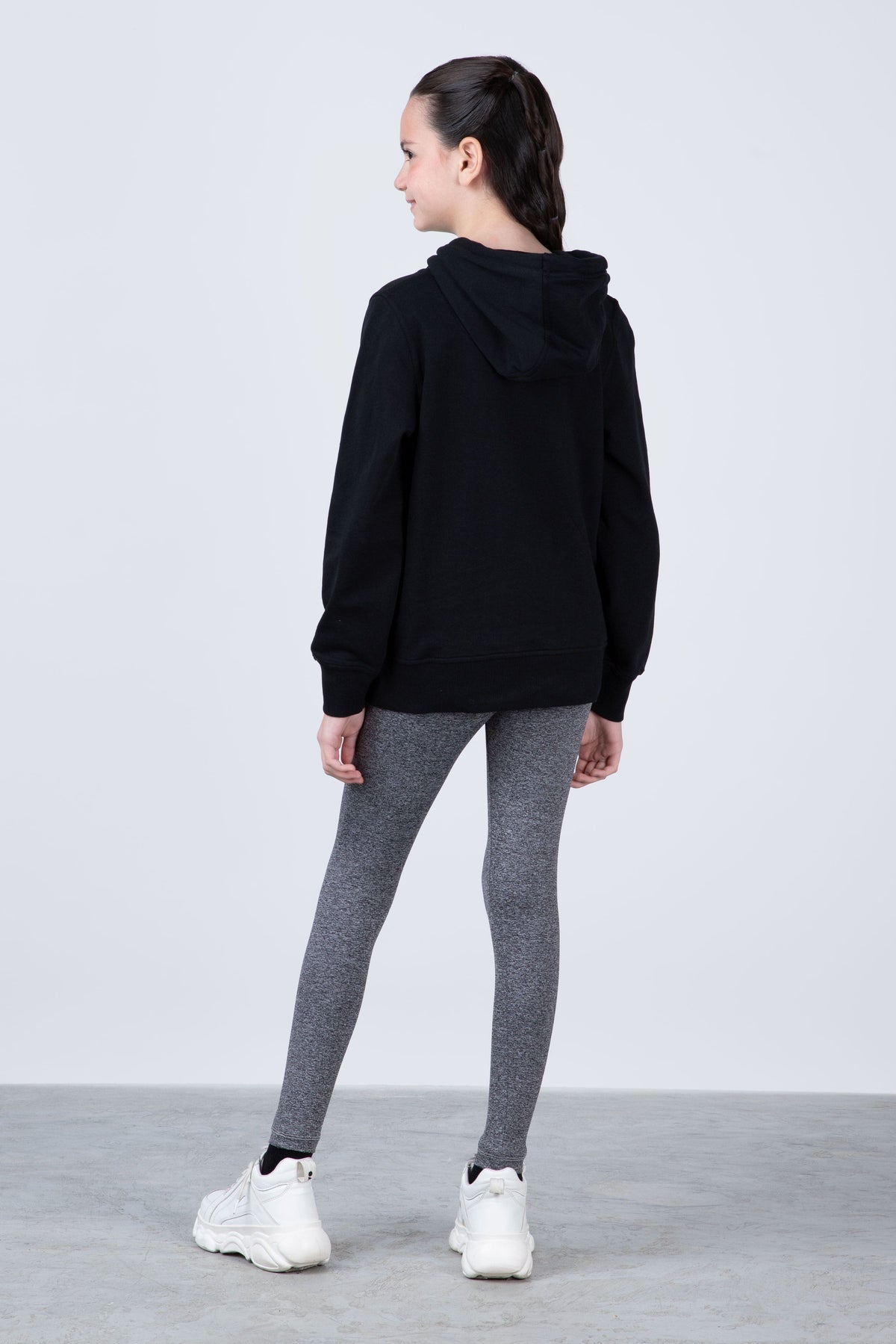 Poleron Hood Classic Niña Negro