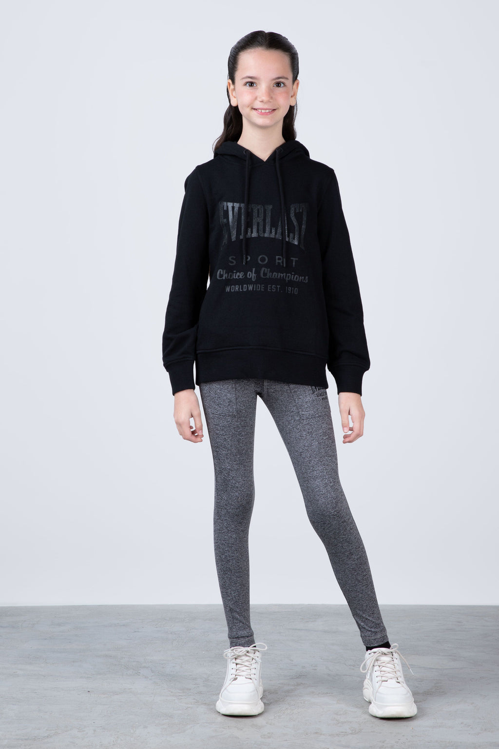 Poleron Hood Classic Niña Negro