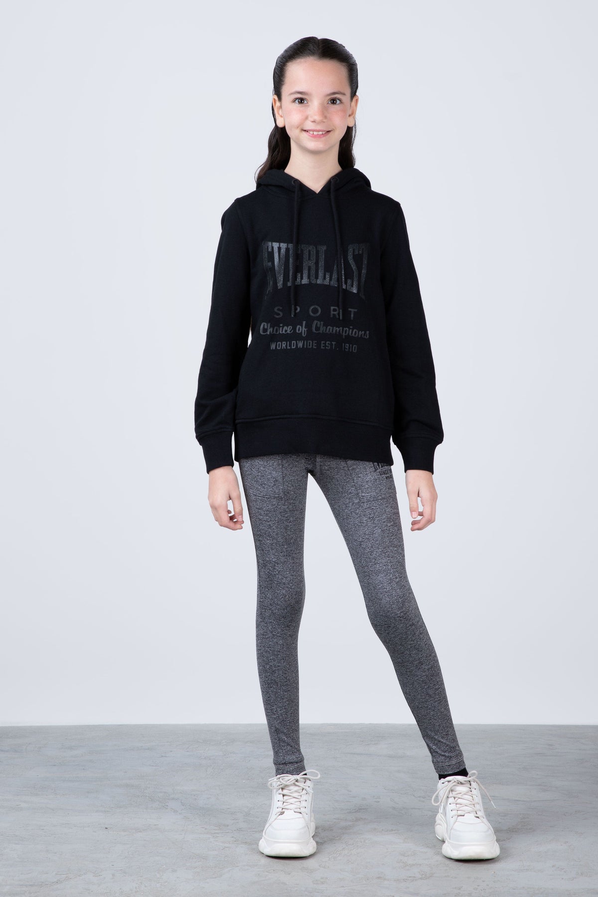 Poleron Hood Classic Niña Negro