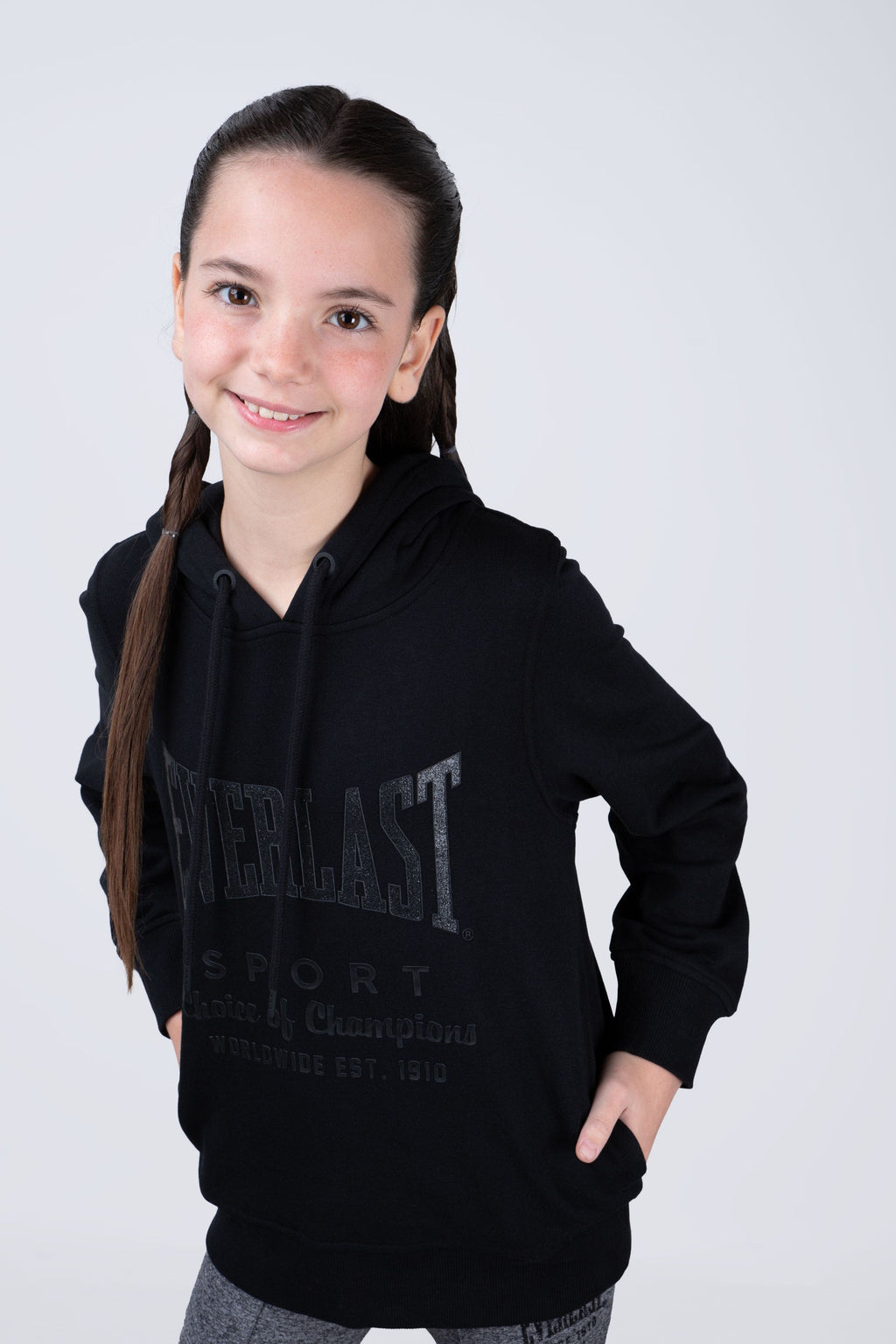 Poleron Hood Classic Niña Negro