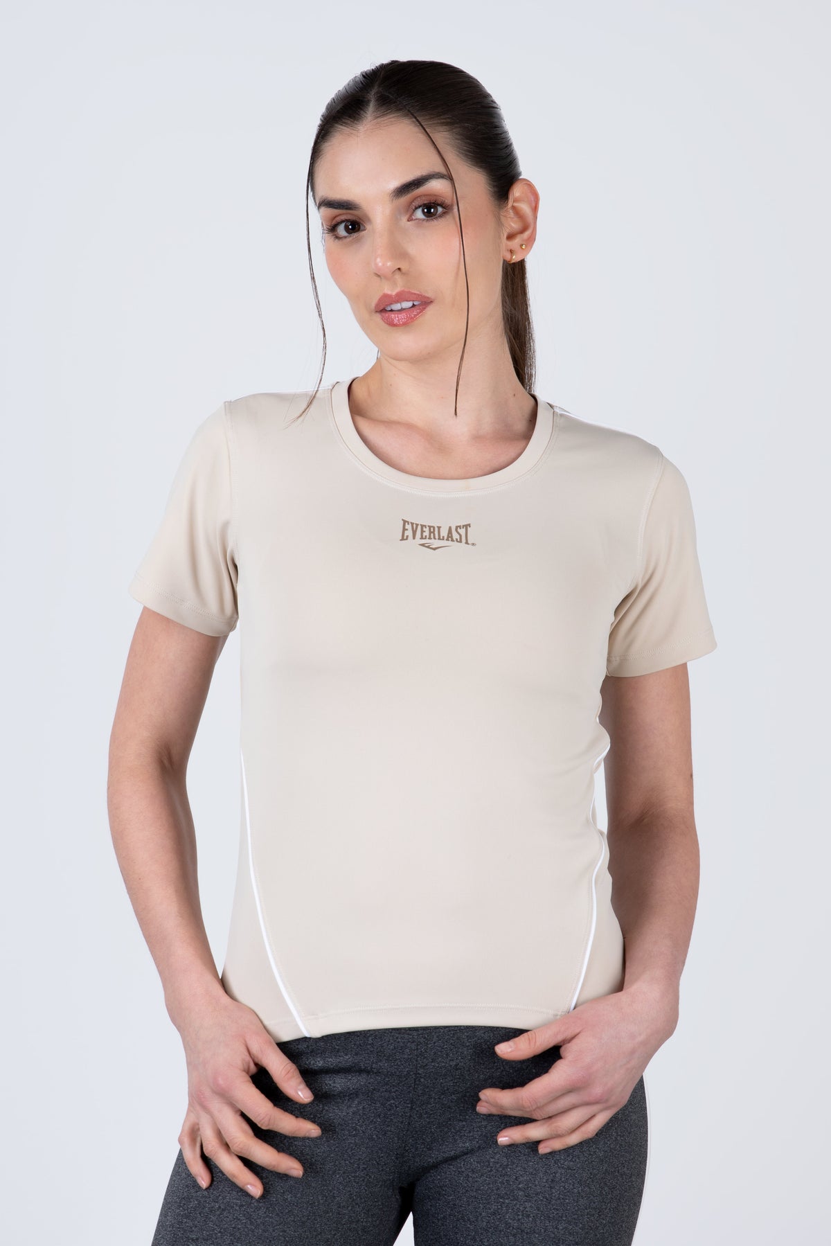 Polera Manga Corta Flex Beige