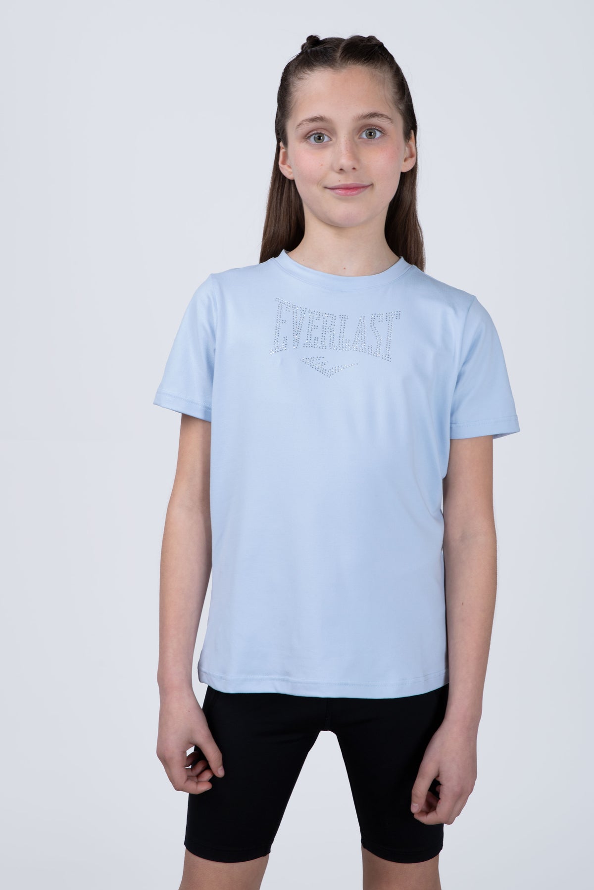 Polera Manga Corta Cool Niña Celeste