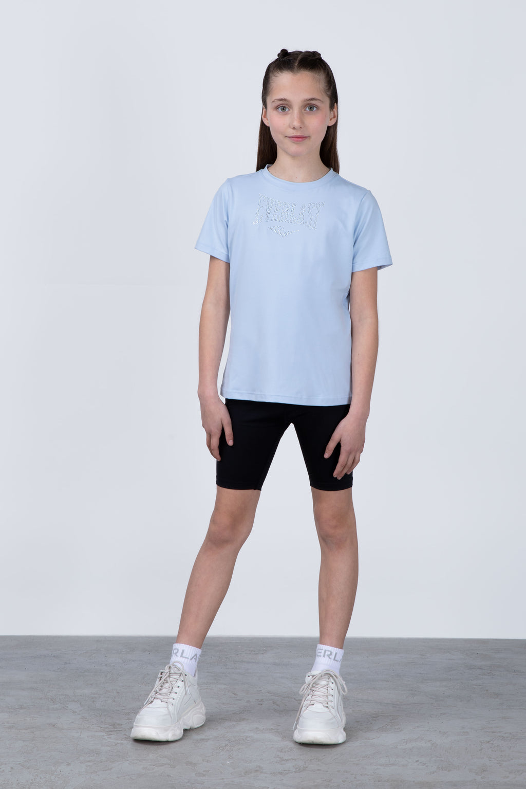 Polera Manga Corta Cool Niña Celeste
