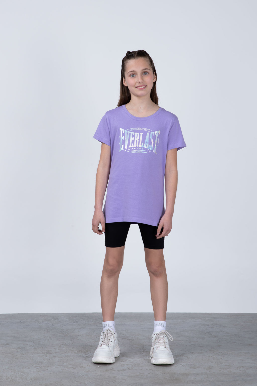 Polera Manga Corta Creta Niña Morado